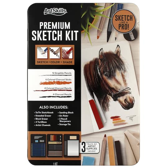 ArtSkills&#xAE; Premium Sketch Kit With Pencils &#x26; Charcoal